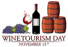 Free vector wine tourism day poster template