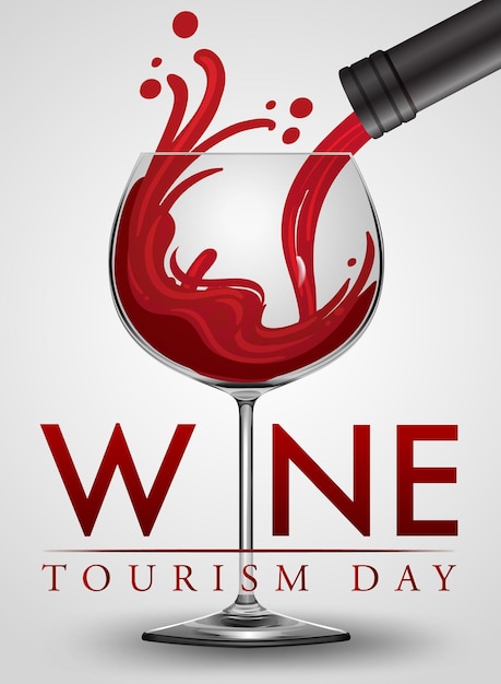 Vettore gratuito modello di poster per la giornata del turismo del vino