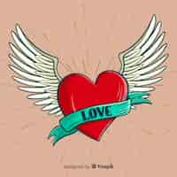 Free vector winged heart background