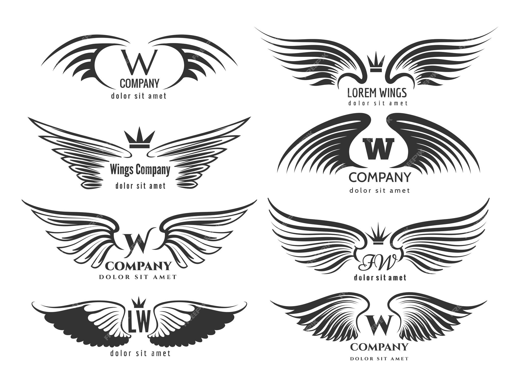 angel wings logo design