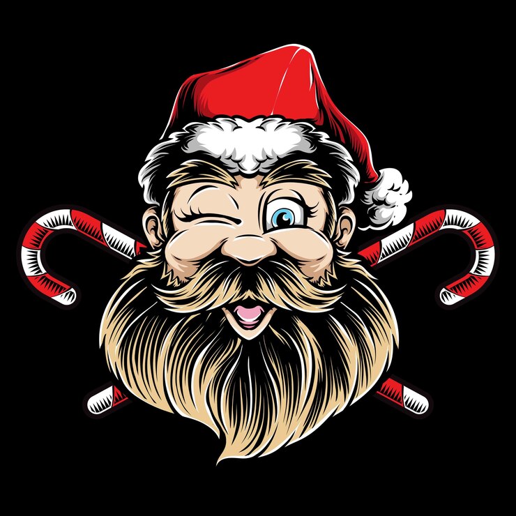 मुफ़्त वेक्टर winking santa head  logo
