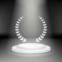 Free vector winner background on a round pedestal