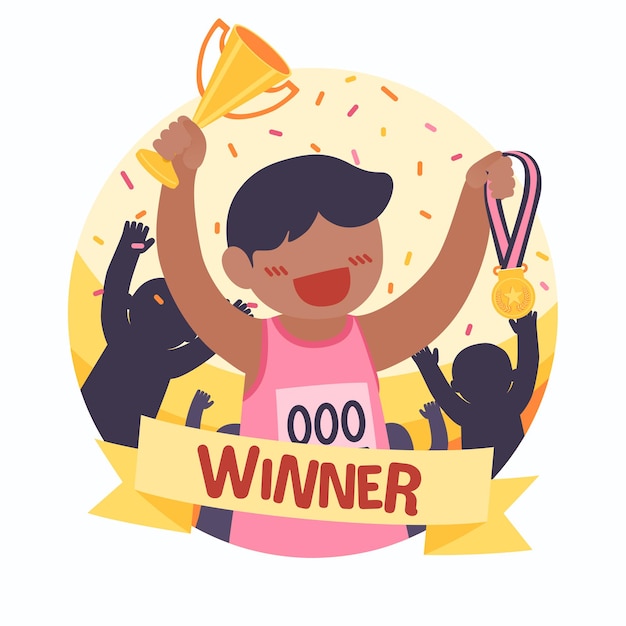 Free Vector winner podium cartoon concept.