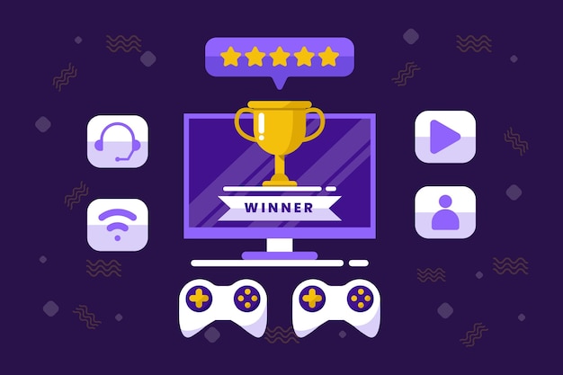 Winning online game concept