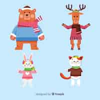 Free vector winter animals collection