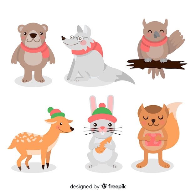 Winter animals set