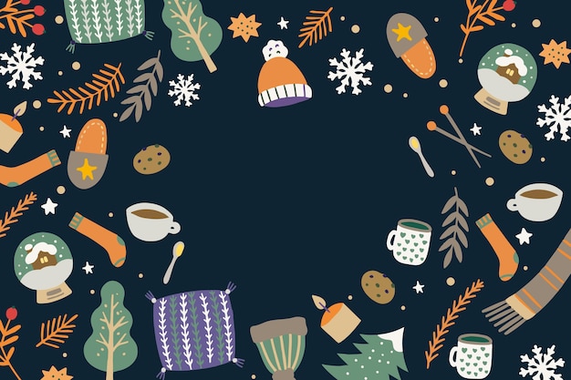 Free vector winter background in flat design