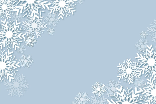 Winter background in paper style with empty space