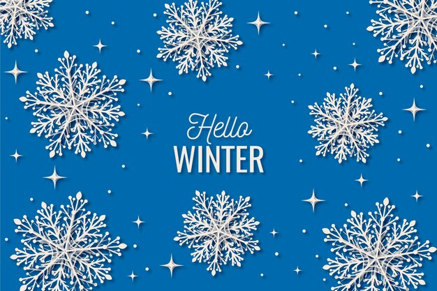 Winter background in paper style