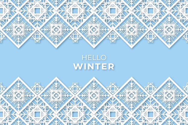 Winter background in paper style