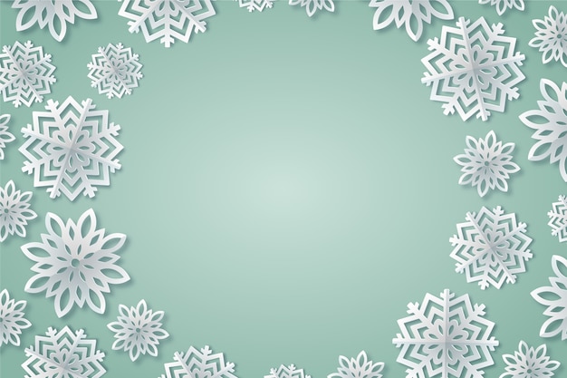 Winter background in paper style