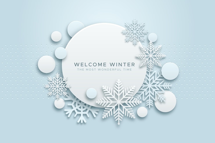 Free Vector winter background in paper style
