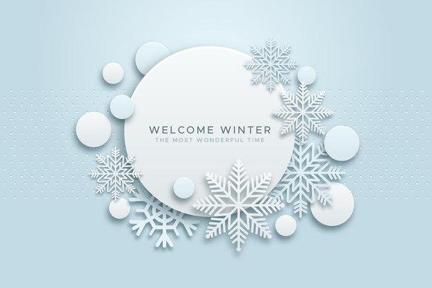 Winter background in paper style