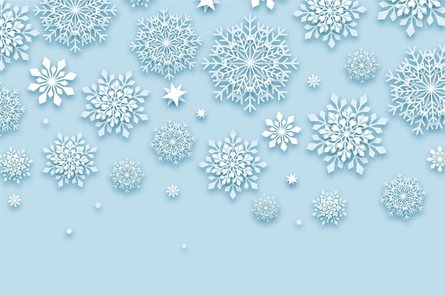 Free vector winter background in paper style