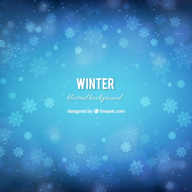 Free vector winter background with bokeh effect