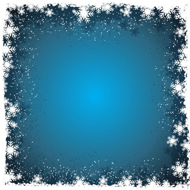 Free Vector winter background with snowflakes in borders