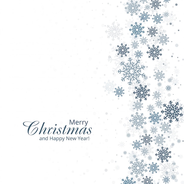 Free vector winter background with snowflakes merry christmas card d