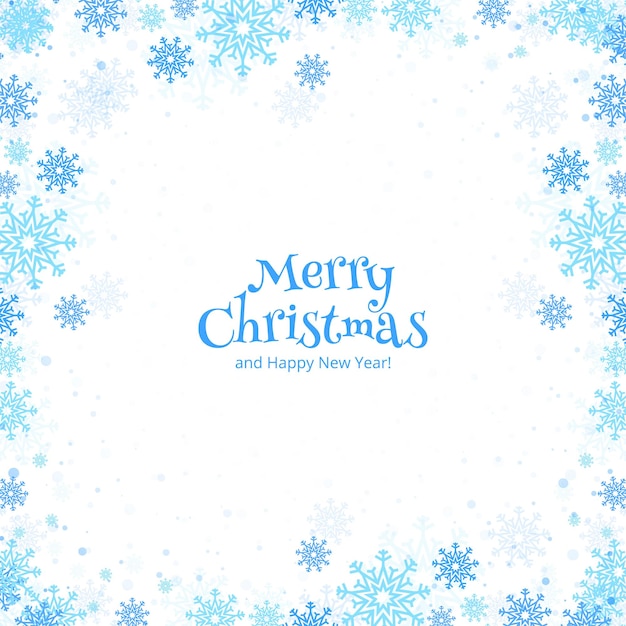 無料ベクター 雪片メリークリスマスカードのデザインと冬の背景