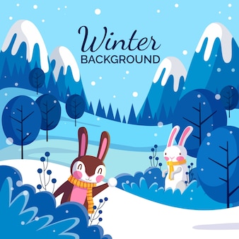 Winter background Free Vector