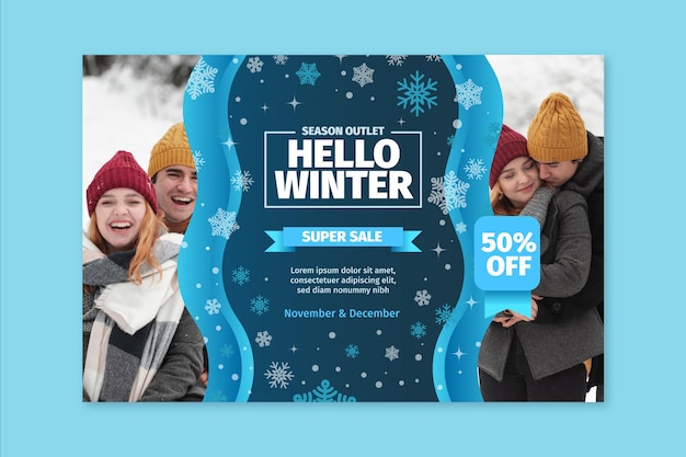 Free vector winter banner concept