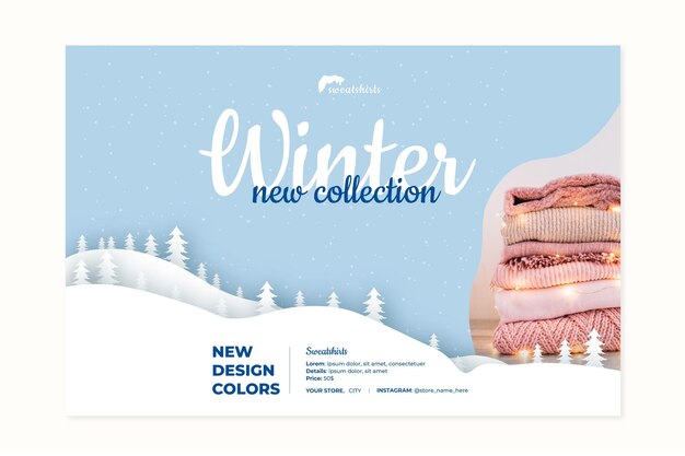 Free vector winter banner concept