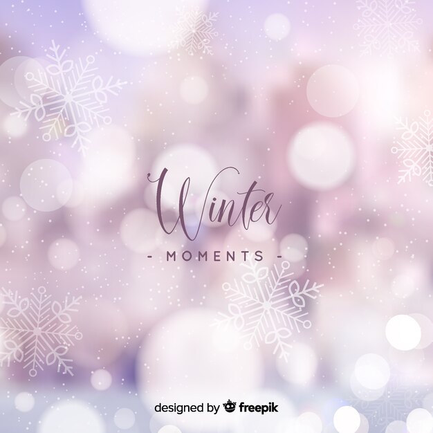 Winter bokeh lights background