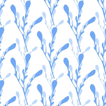겨울 분기 완벽 한 패턴입니다. 푸른 잎 분기 배경입니다. 섬유 또는 책 표지, 월페이퍼, 디자인, 그래픽 아트, 포장에 대한 흰색 배경에 벡터 일러스트 레이 션