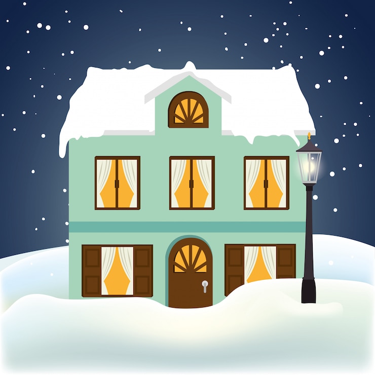 Free Vector winter and buildings