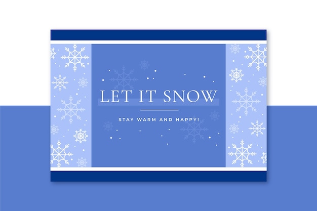 Winter card template with snowflakes