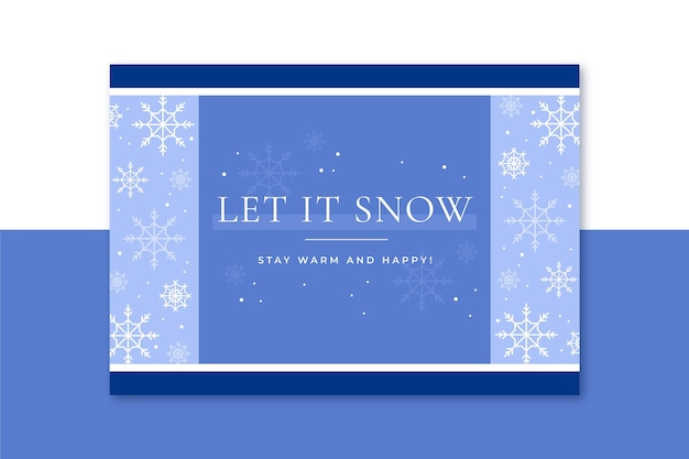 Free vector winter card template with snowflakes