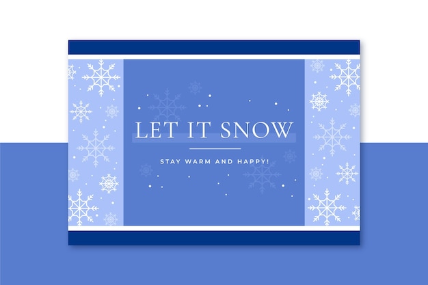 Зимняя открытка со снежинками
