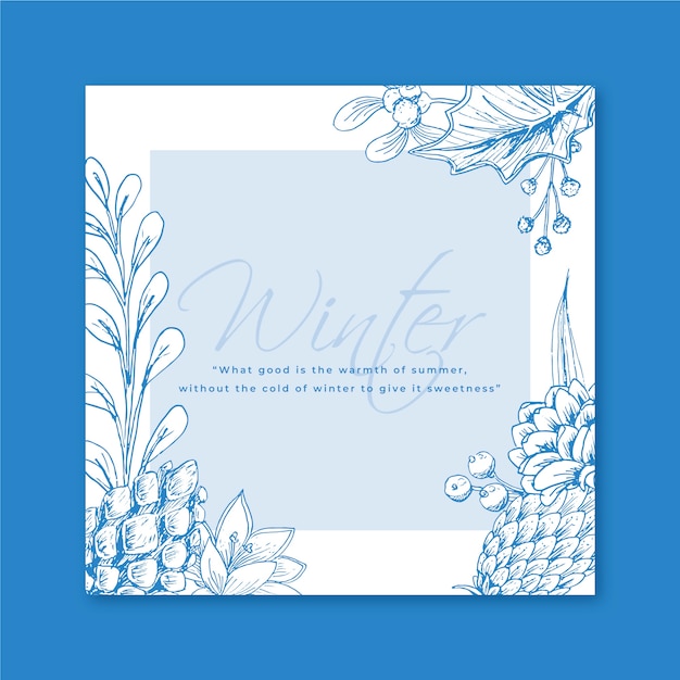 Winter card with snowflakes