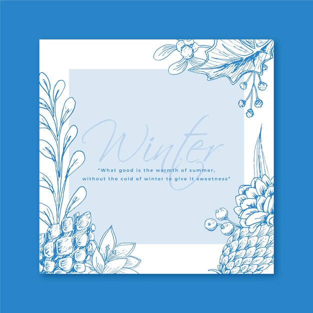 winter card with snowflakes