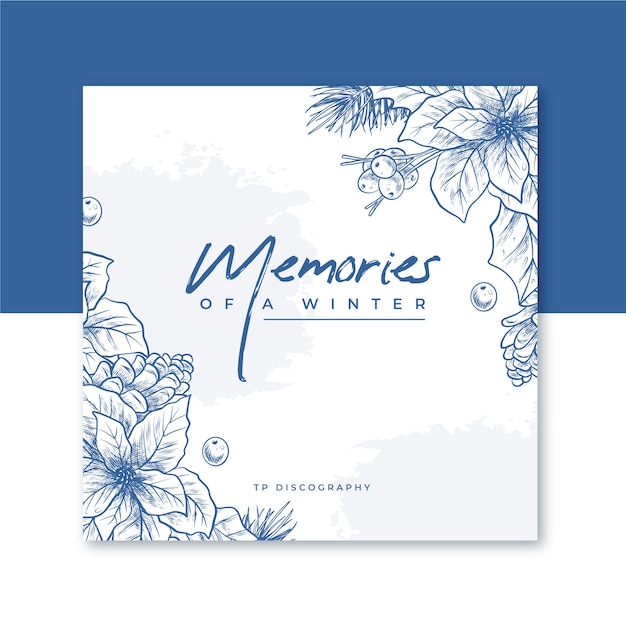Winter cd cover with flowers