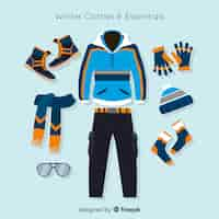 Free vector winter clothes and essentials collection