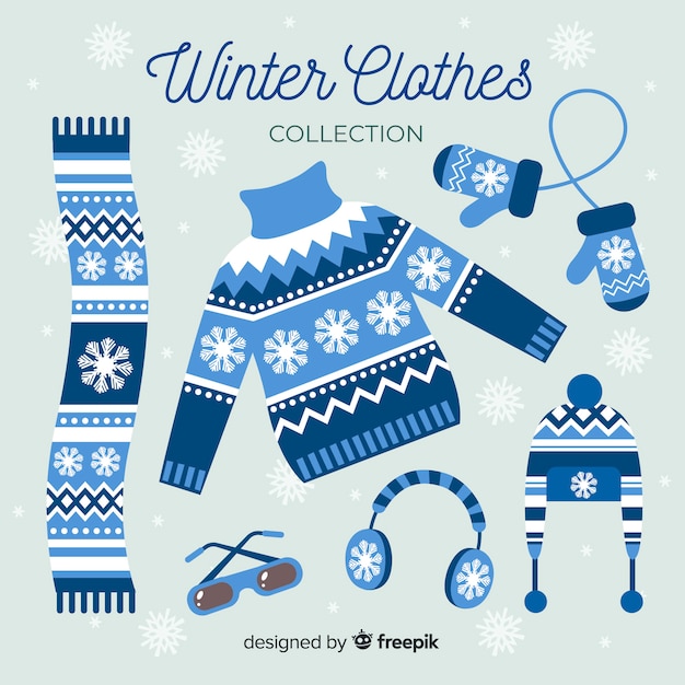 Free vector winter clothes and essentials collection