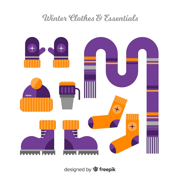 Free vector winter clothes & essentials