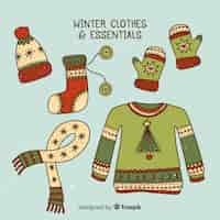 Free vector winter clothes and essentials