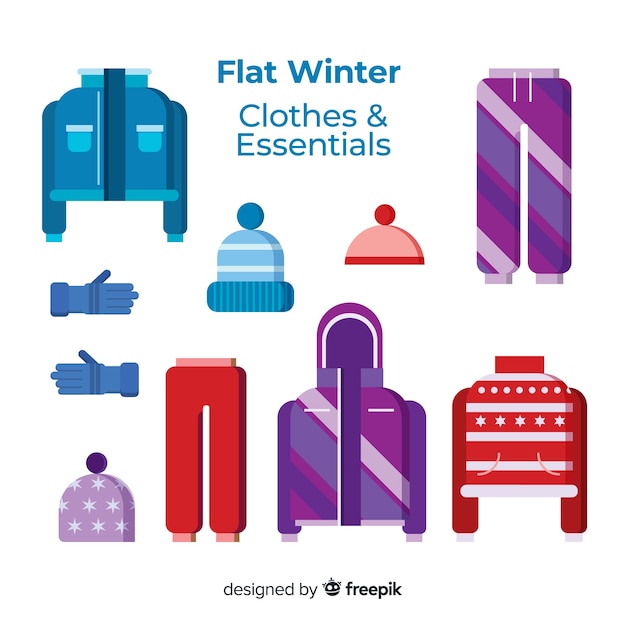 Free vector winter clothes & essentials