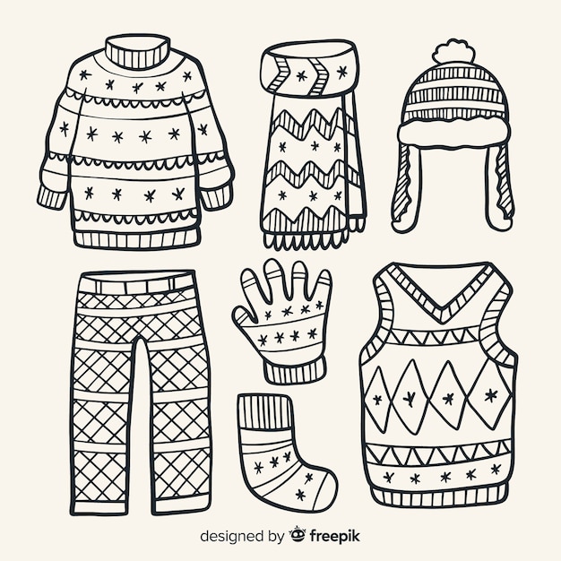 Free vector winter clothes & essentials