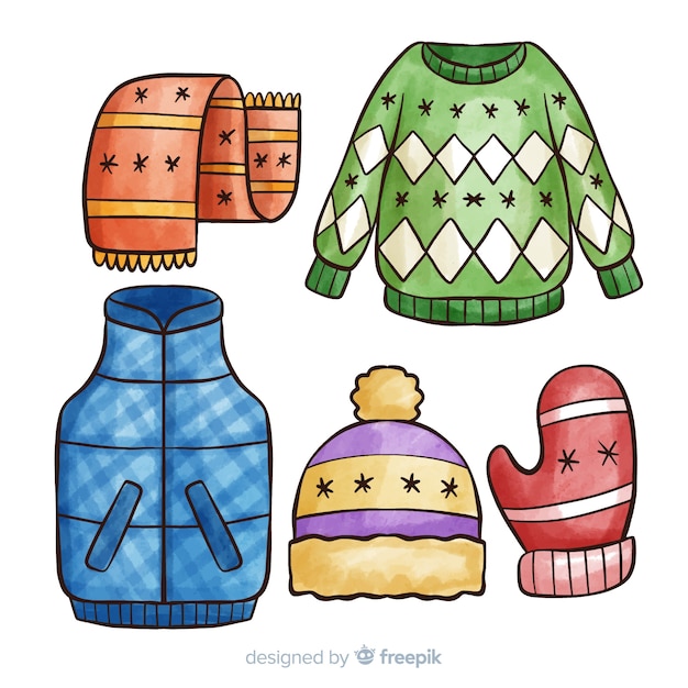 Free vector winter clothes & essentials