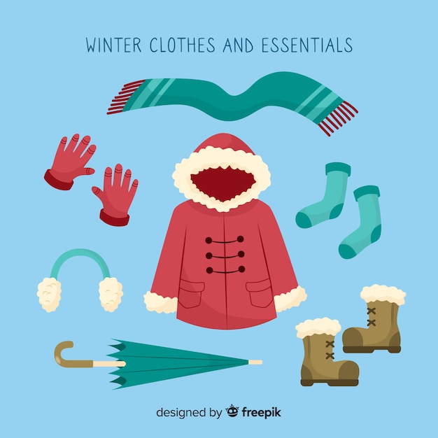 Free vector winter clothes & essentials