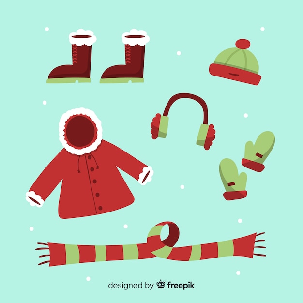 Free vector winter clothes & essentials