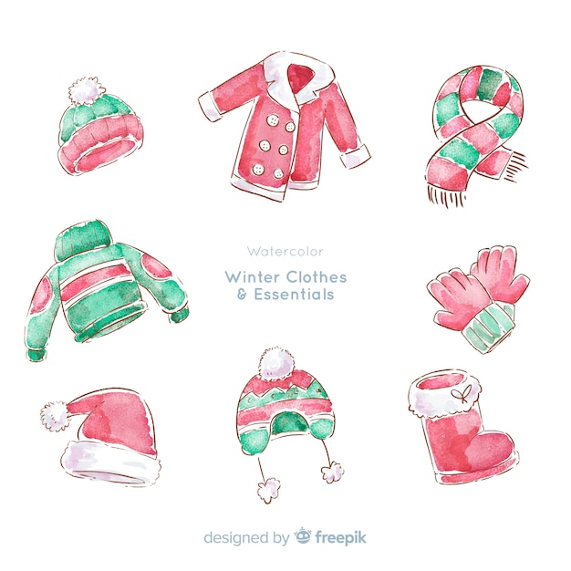 Free vector winter clothes and essentials