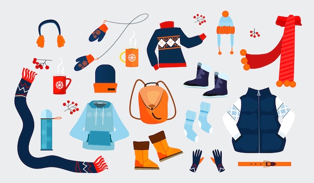 Free vector winter clothes icons