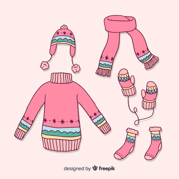 무료 Vector 겨울 옷 세트