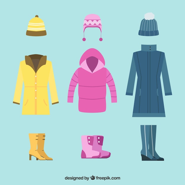 Free vector winter clothes for women