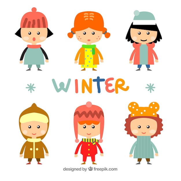 Winter collection of kids
