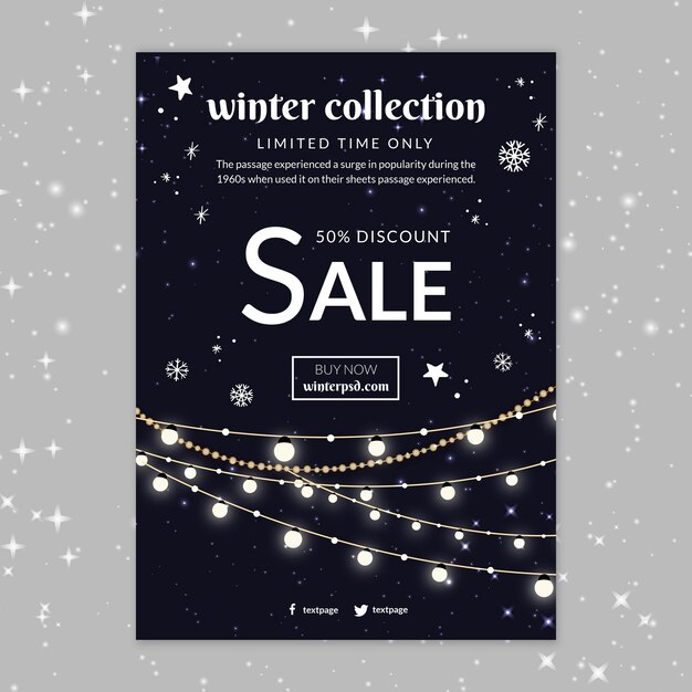 Winter collection sale poster template