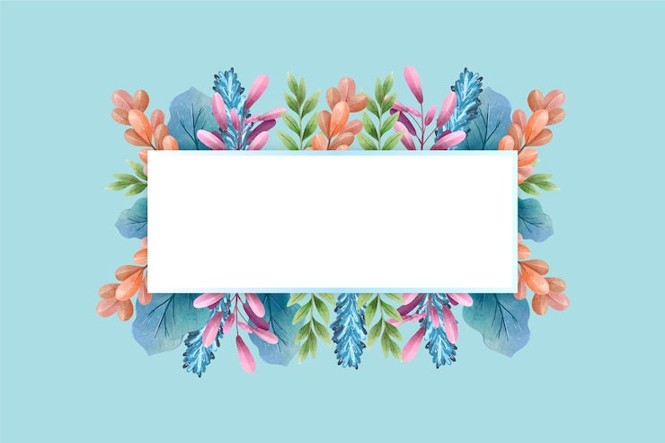 Free Vector winter colourful flowers with empty banner